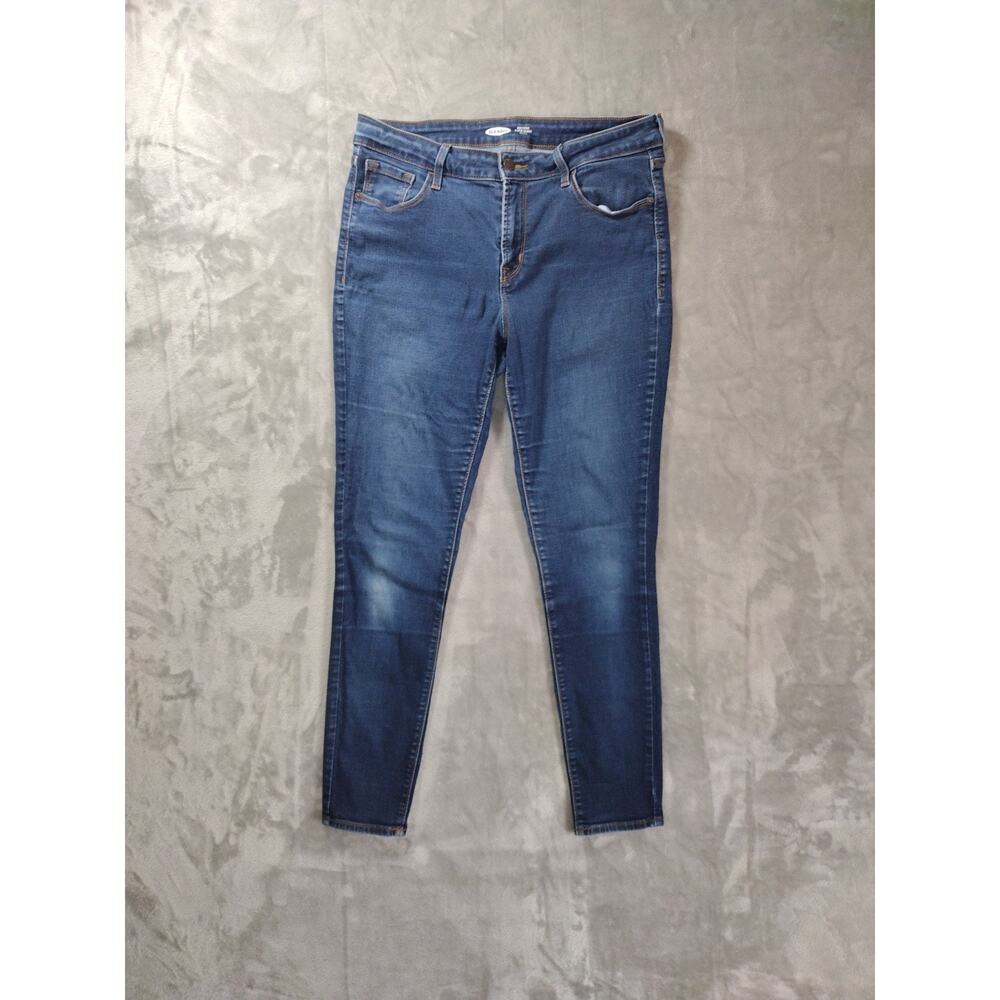 Old Navy Jeans Womens 12 Rockstar Med-Rise Super Skinny Dk Wash Preppy Casual